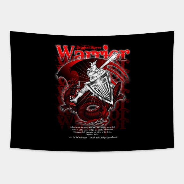 Warrior Series - Dragon Slayer Tapestry by MyTeeGraphics