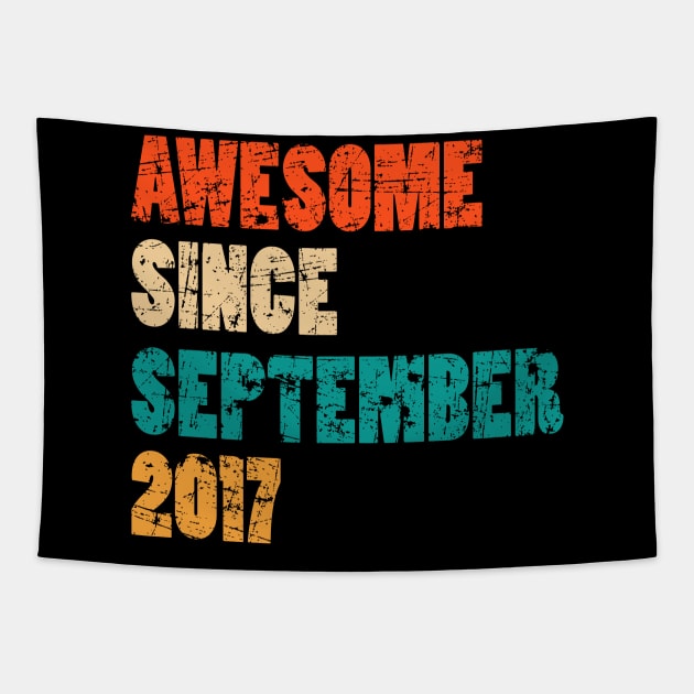 Awesome Since September 2017 2 Years Old Bday Gift 2nd Birthday Tapestry by MFK_Clothes