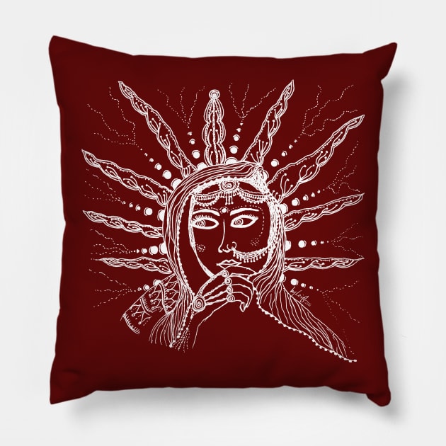 Sunshine Sari (White Lines) Pillow by @byleighart