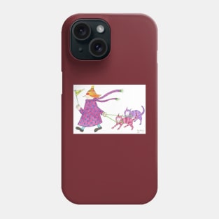 MadCatWoman Walks Matching Cats Phone Case