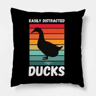 Easily Distracted by Ducks Pillow