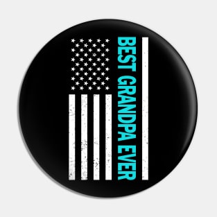 Best Grandpa Ever American Flag Happy Father's Day Pin