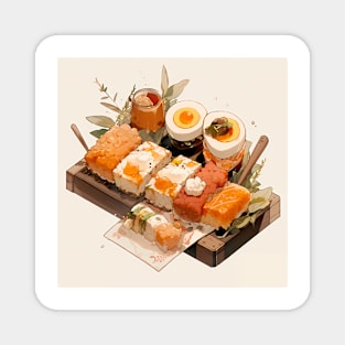 Delicious Sushi and Eggs Magnet