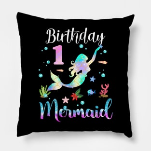 1 Year Old Birthday Mermaid Happy 1st Birthday Pillow