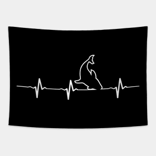 Orca Whale Dolphin Heartbeat T-shirt Tapestry