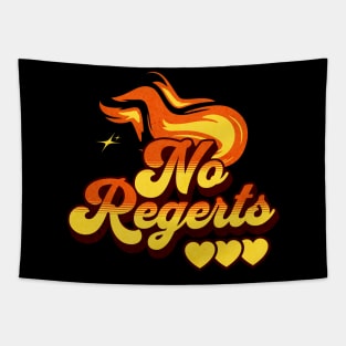 No Regrets Funny Logo Tapestry