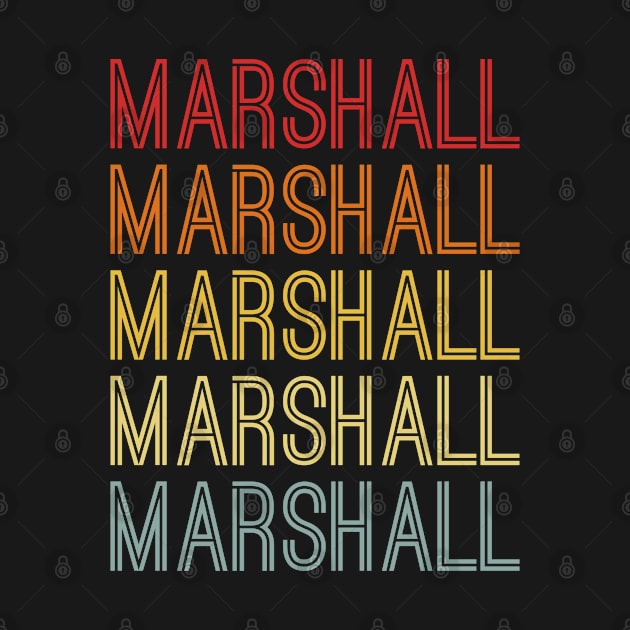 Marshall Name Vintage Retro Pattern by CoolDesignsDz