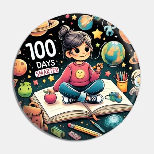 100 Days Smarter 100th Day Of School Astronaut Space Pin