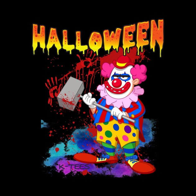 Retro Style Psycho Killer Clown Halloween Shirt by PowderShot