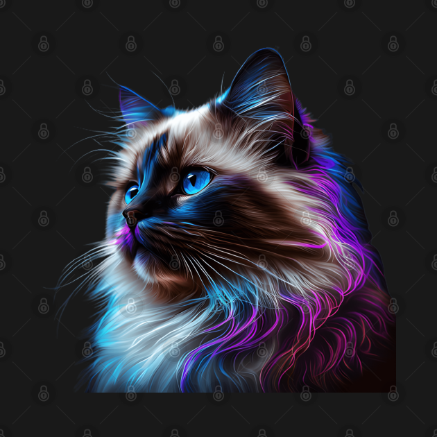 Neon Ragdoll Cat Ragdoll Cat TShirt TeePublic