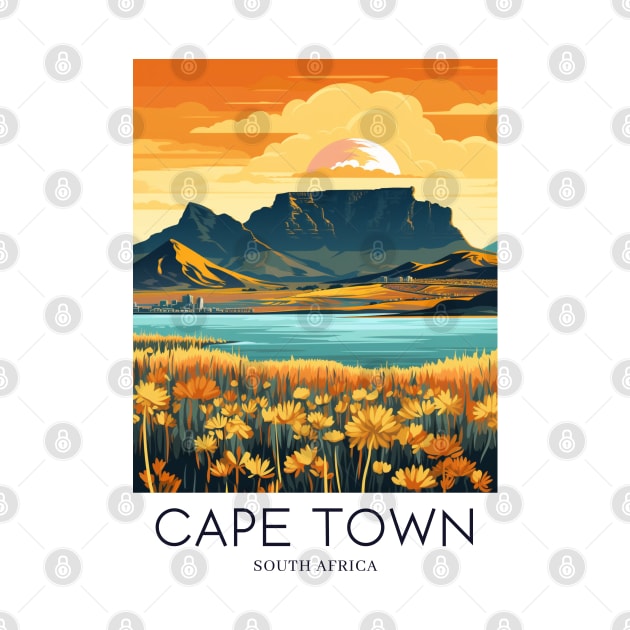 A Pop Art Travel Print of Cape Town - South Africa by Studio Red Koala