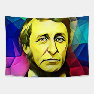 Henry David Thoreau Colourful Portrait | Henry David Thoreau Artwork 6 Tapestry