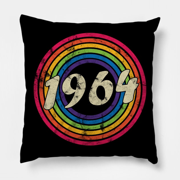 1964 - Retro Rainbow Faded-Style Pillow by MaydenArt