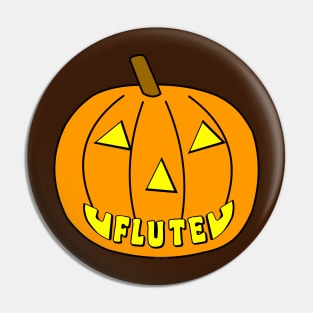 Flute Halloween Pumpkin Pin