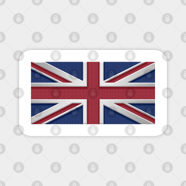Union Jack Metal Look England United Kingdom Magnet by E