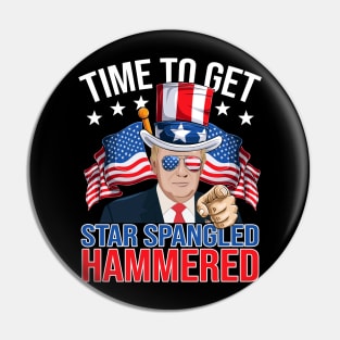 Trump Time To Get Star Spangled Hammered 4th Of July Pin