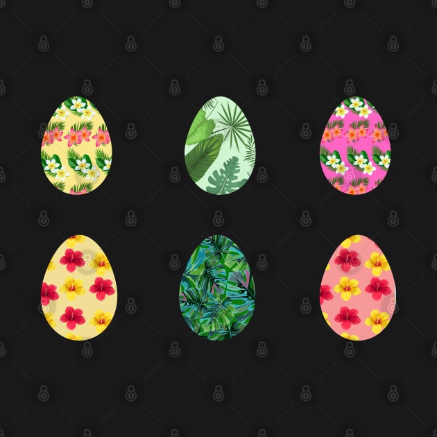 Bright Tropical Flower Easter Eggs by Felicity-K