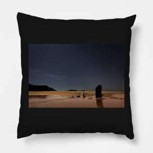 Helvetia Wreck and Worms Head, Rhossili Bay, Gower, Wales ` Pillow