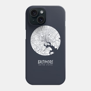 Baltimore, Maryland, USA City Map - Full Moon Phone Case