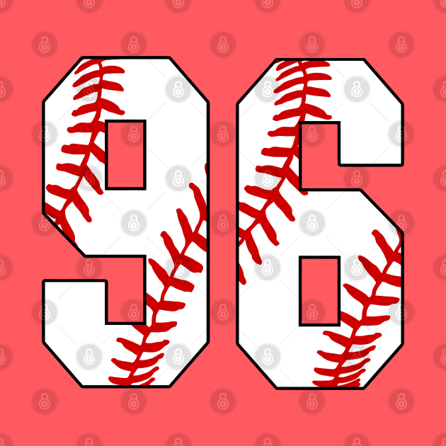 Baseball Number 96 #96 Baseball Shirt Jersey Favorite Player Biggest Fan by TeeCreations