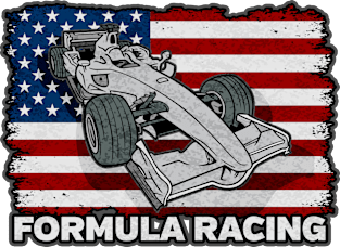 Formula Racing Car American Flag Magnet