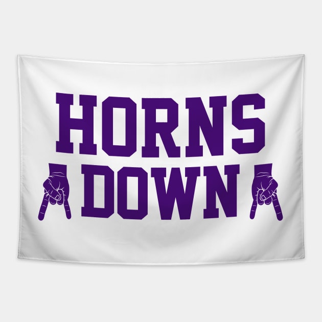 Horns Down - White/Purple Tapestry by KFig21