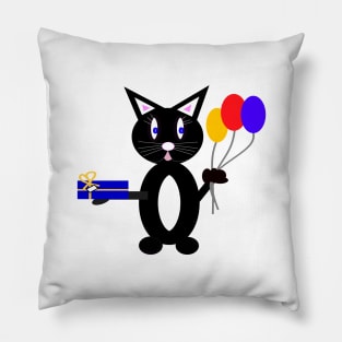 BLACK Party Cat Pillow