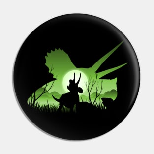 Triceratops Sunset silhouette Pin