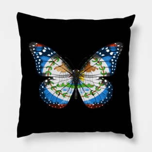 Belizean Flag  Butterfly - Gift for Belizean From Belize Pillow