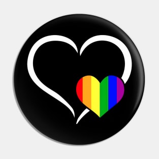 Heart  Flag LGBT-Q Cool Gay Pride Ally Equality Pin