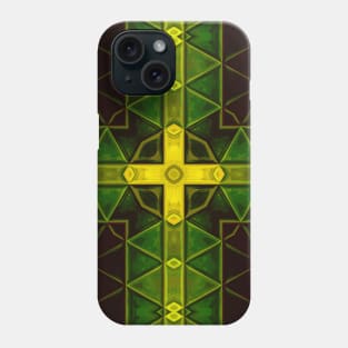 Mosaic Kaleidoscope Square Yellow and Green Phone Case