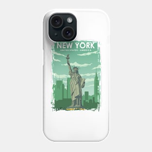 New York Statue of Liberty travel poster Phone Case