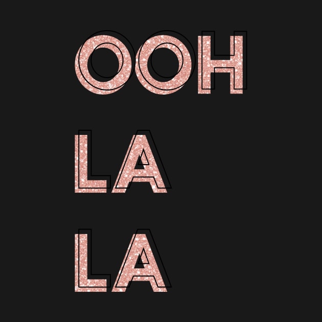 Ooh La La! Rose Gold Glitter Outline Sans Serif by Asilynn