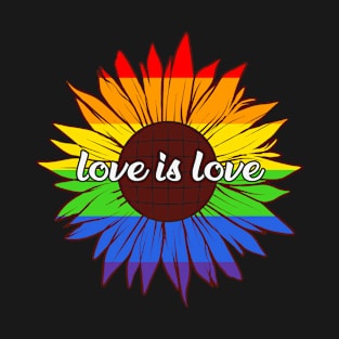 Sunflower rainbow LGBT Love id Love T-Shirt