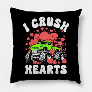 I Crush Hearts Monster Truck Pillow