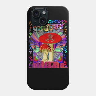 Psychedelic Groovy Magic Mushroom Frog Inner Dimension Trippy Hippy Colorful Tie Dye Shirt Mug Tapestry Sticker + More Phone Case