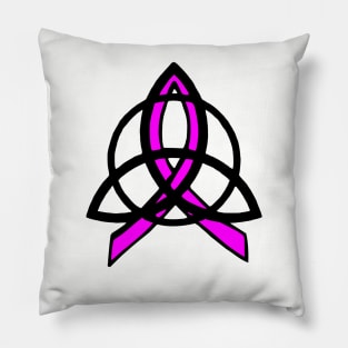 Pink Ribbon Celtic Trinity Knot Pillow