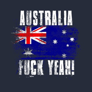 Australia Fuck Yeah! Wartorn Distressed Flag T-Shirt