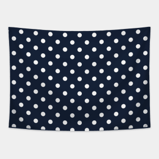 Blue and White Polka Dots Pattern Tapestry
