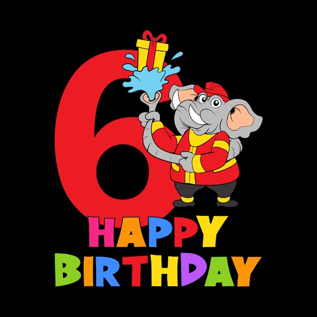 6th Birthday Party 6 Year Old Six Years by KidsBirthdayPartyShirts