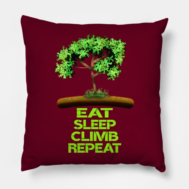 Eat Sleep Climb Repeat Pillow by MoMido