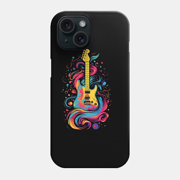 Colorful guitar psychodelic splash Phone Case by KATTTYKATTT