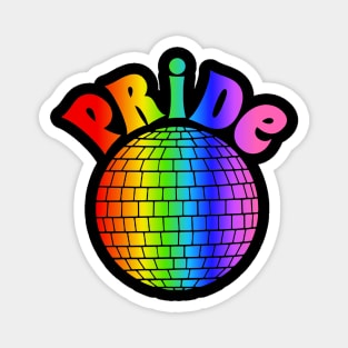 Gay Pride Rainbow Disco Ball Magnet