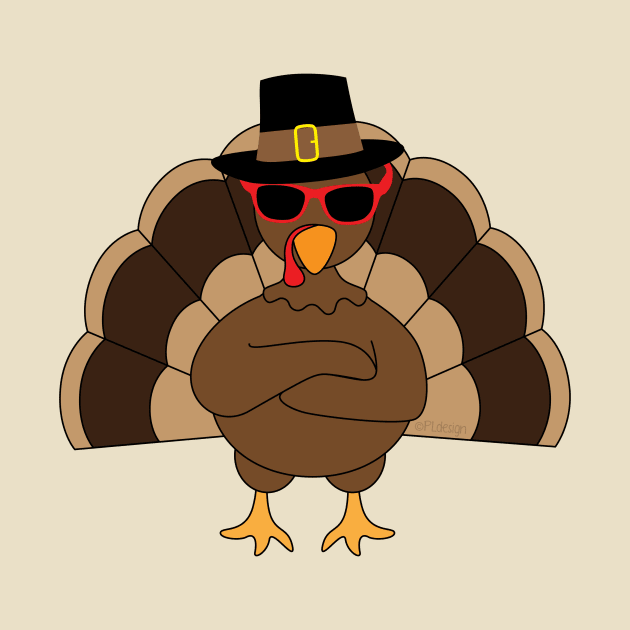 Cool Turkey with sunglasses Happy Thanksgiving by PLdesign