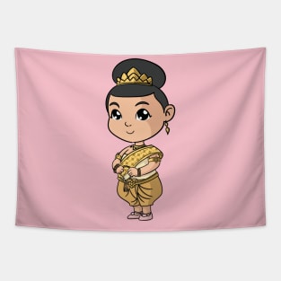 Khmer Cambodian Young Girl Character Tapestry