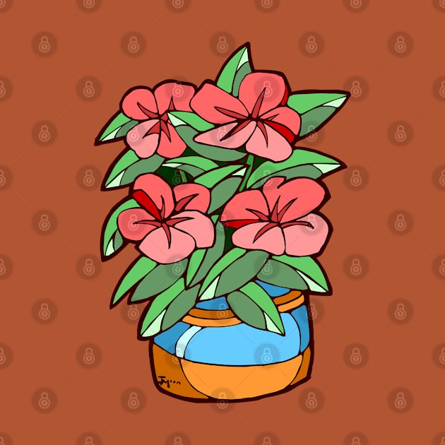 Flowering Potted Plant by Julia Moon