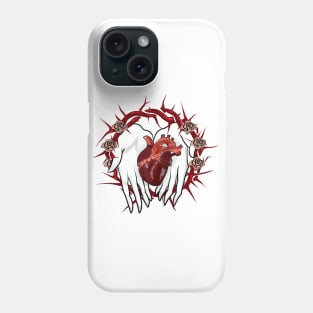 human heart in woman's hands Phone Case