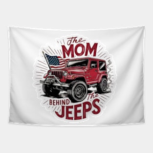 Mom of the jeebs Funny Mothers Day & 4th of July USA Flag Tee Tapestry