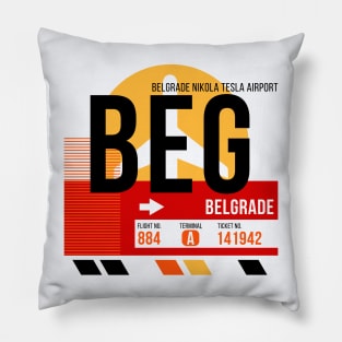 Belgrade (BEG) Airport // Sunset Baggage Tag Pillow