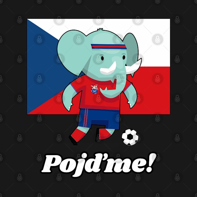 ⚽ Czech Football, Cute Elephant Kicks Ball, Pojďme! Team Spirit by Pixoplanet